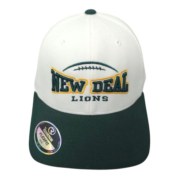 New Deal Lions L/XL Cap Back Mesh Embroidered Logo Flex Fit Trucker Baseball Hat - Picture 1 of 14